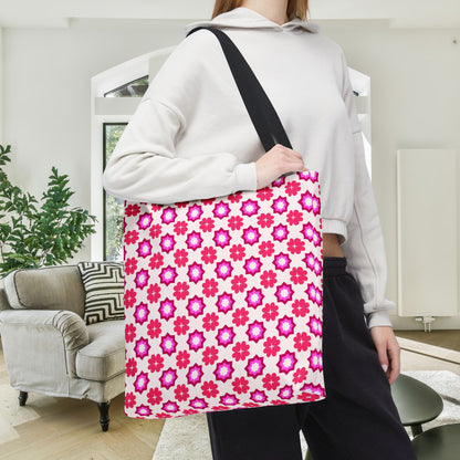 Rosy Star Garden Canvas Tote Bag