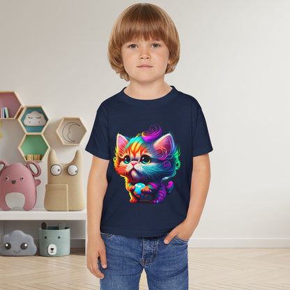 Cute Colorful Kitten Heavy Cotton™ Toddler T-shirt