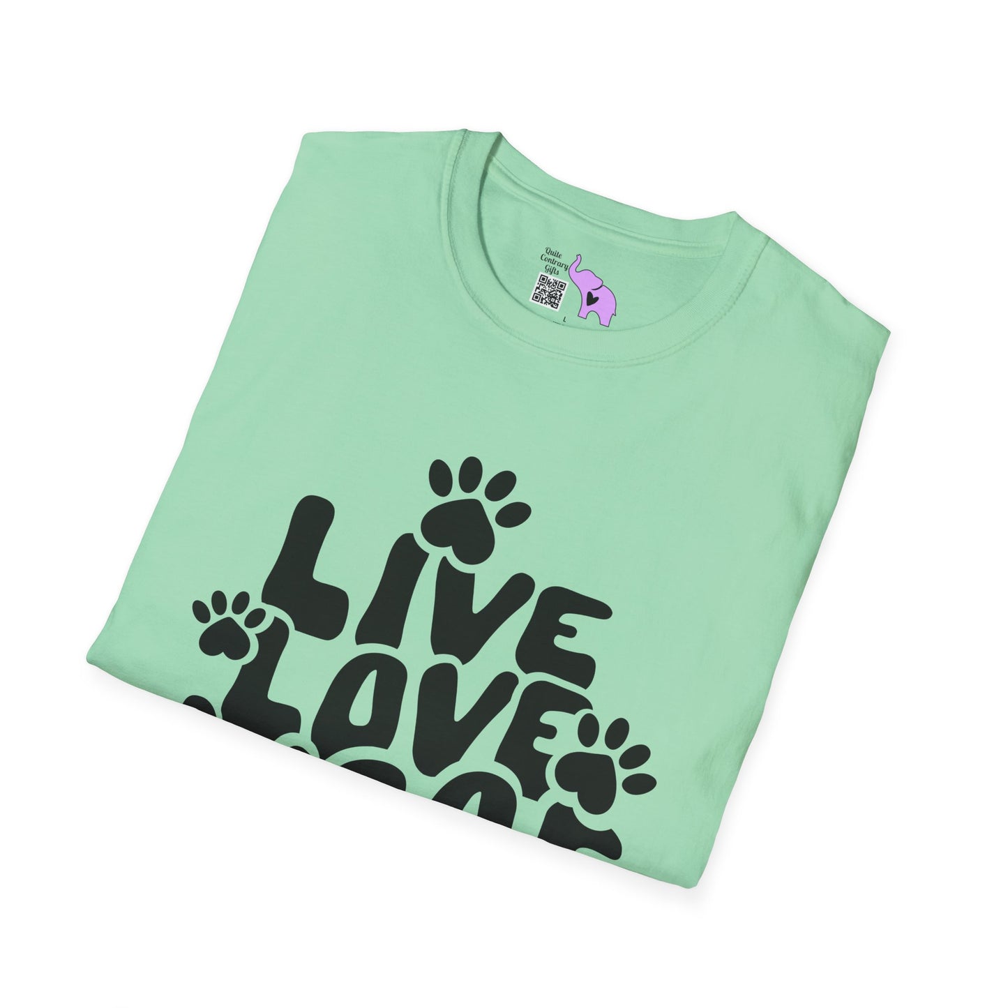 Live Love Woof Adult Tshirt