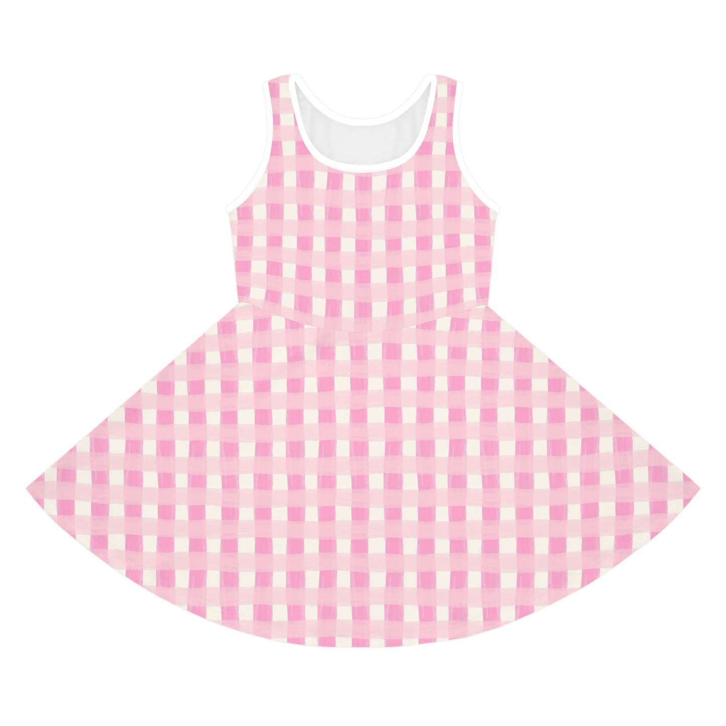 Dreamy Rose Gingham Girls' Sleeveless Sundress