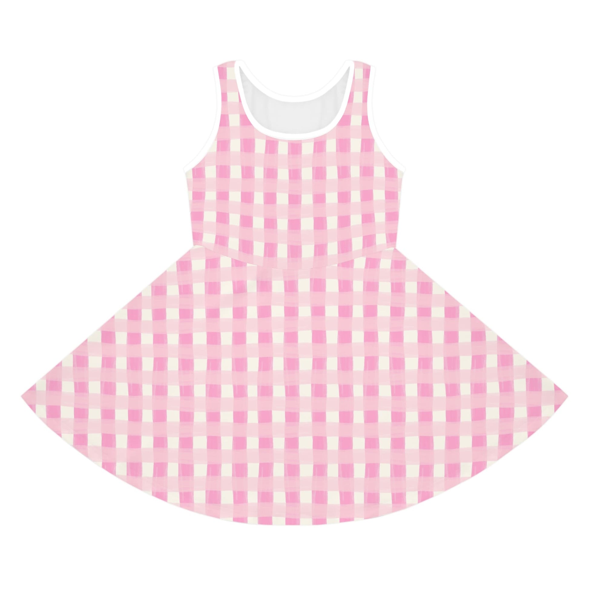 Dreamy Rose Gingham Girls' Sleeveless Sundress