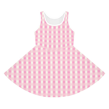 Dreamy Rose Gingham Girls' Sleeveless Sundress
