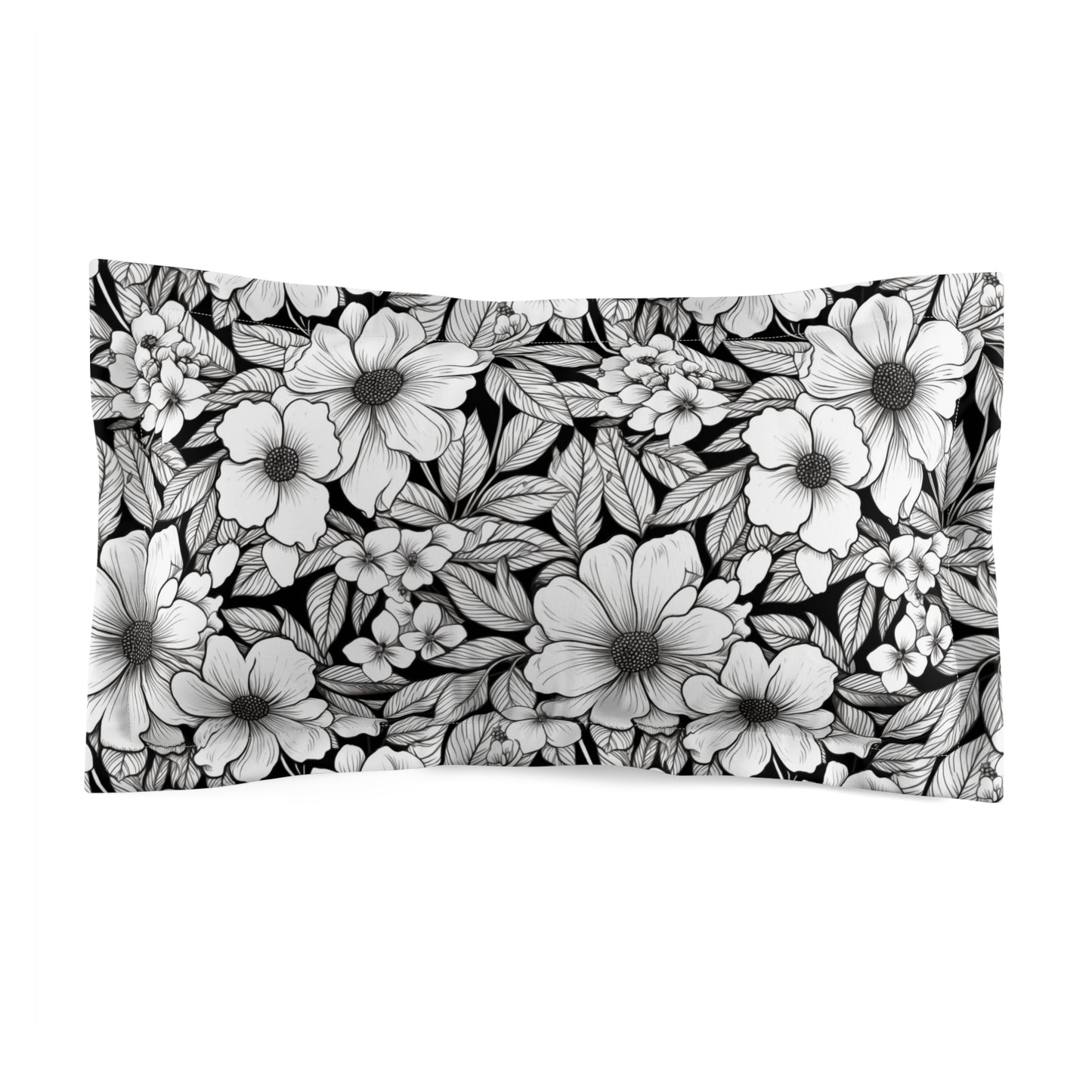 Black & White Forget-Me-Nots Duvet Bedding Set