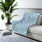 Cozy Blue Checkered Fleece Blanket