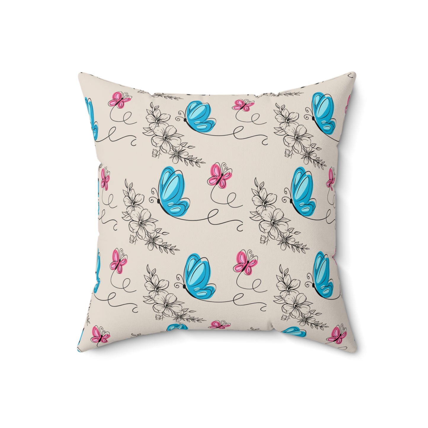 Butterfly Doodles Throw Pillow