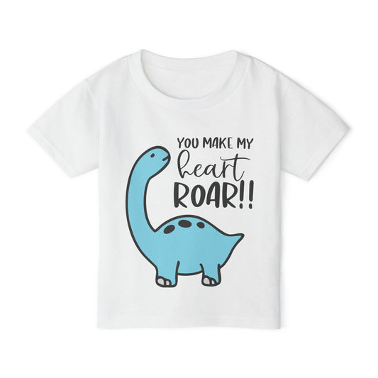 You Make My Heart Roar (Dinosaur) Heavy Cotton™ Toddler T-shirt