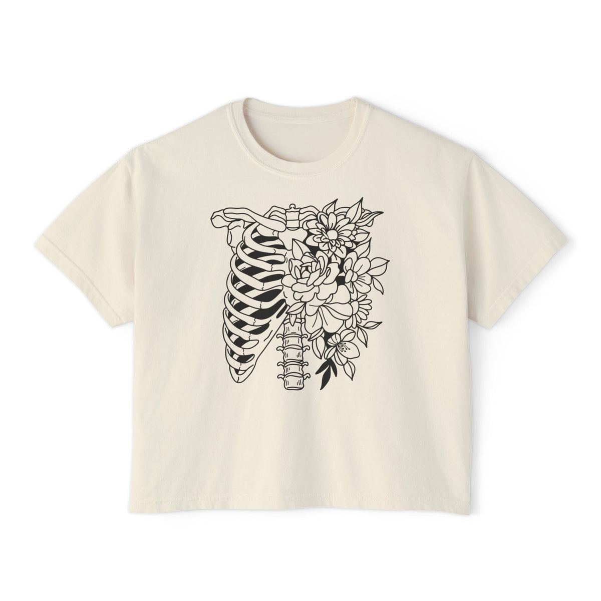 Floral Ribcage Women's Boxy Tee