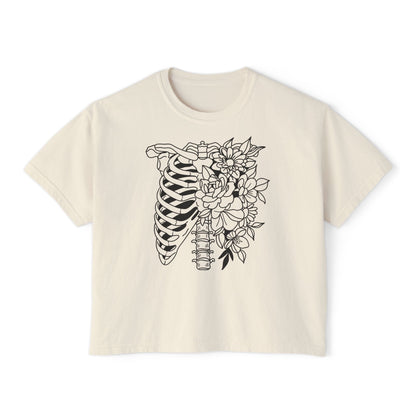 Floral Ribcage Women's Boxy Tee