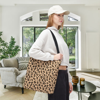 Cheetah Print Canvas Tote Bag