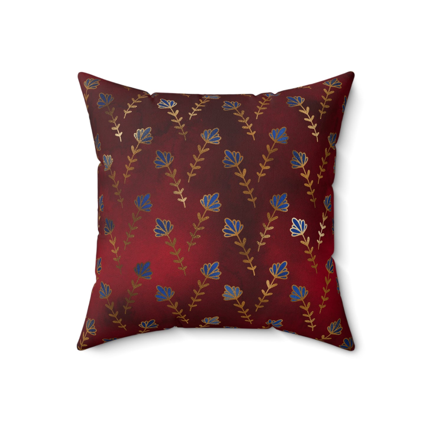 Ruby Night Blossoms Throw Pillow