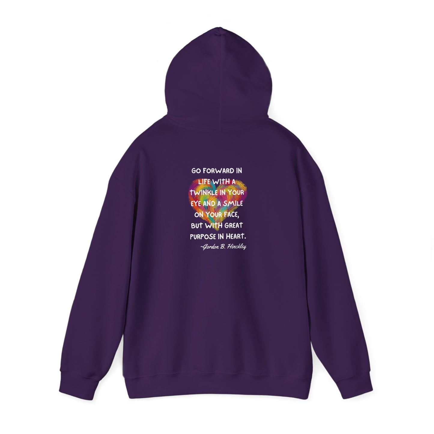 Go With Purpose In Heart Heavy Blend™ Hooded Sweatshirt