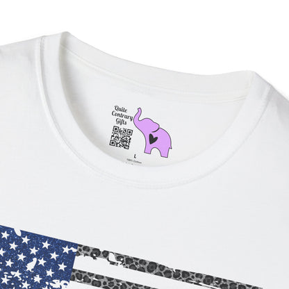 Back The Blue Distressed Flag Adult T-shirt