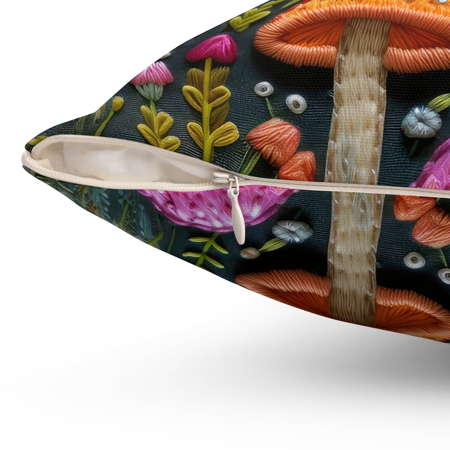 Whimsical Woodland Mushrooms Throw Pillow