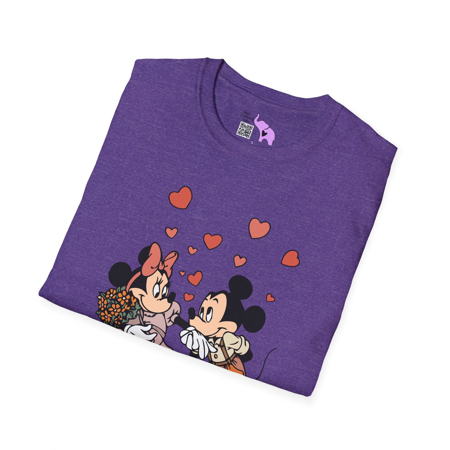Valentine Mickey Loves Minnie Adult Tshirt