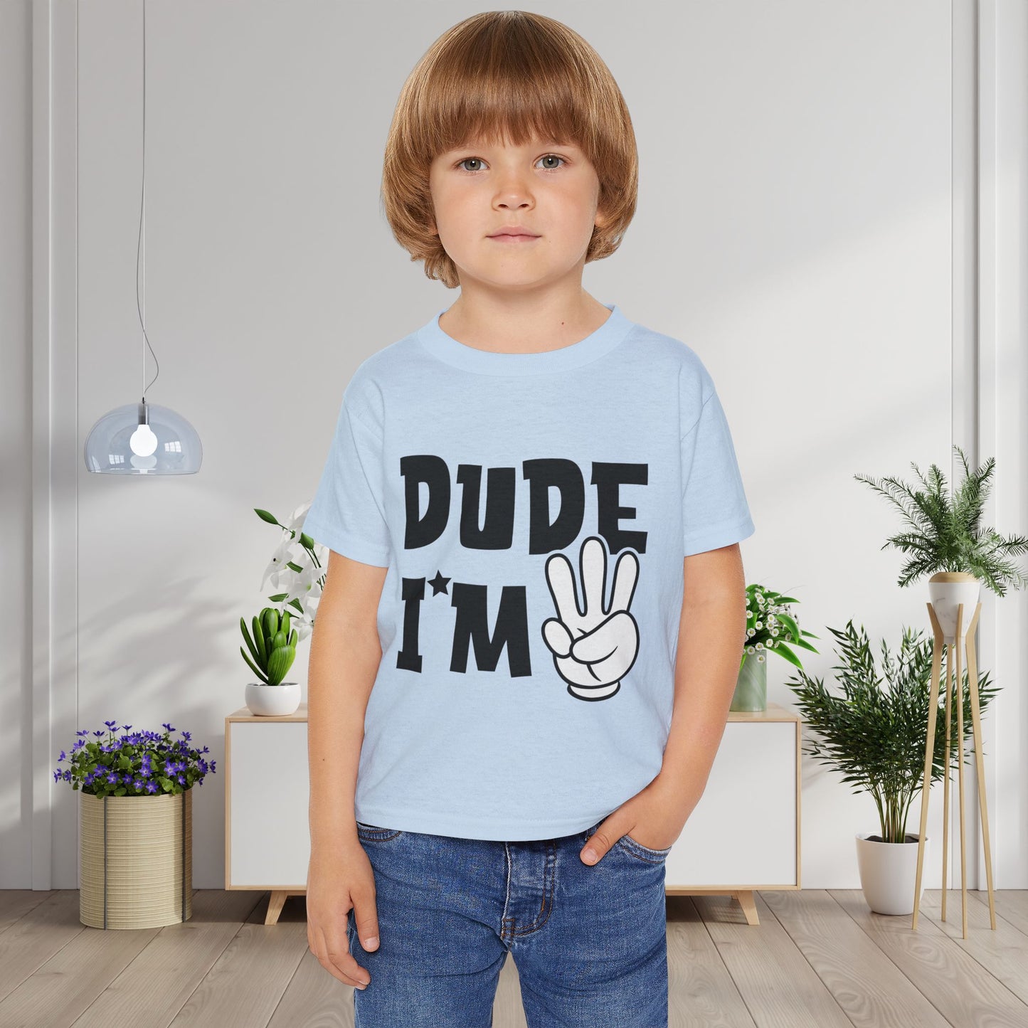 Dude I'm 3 Heavy Cotton™ Toddler T-shirt