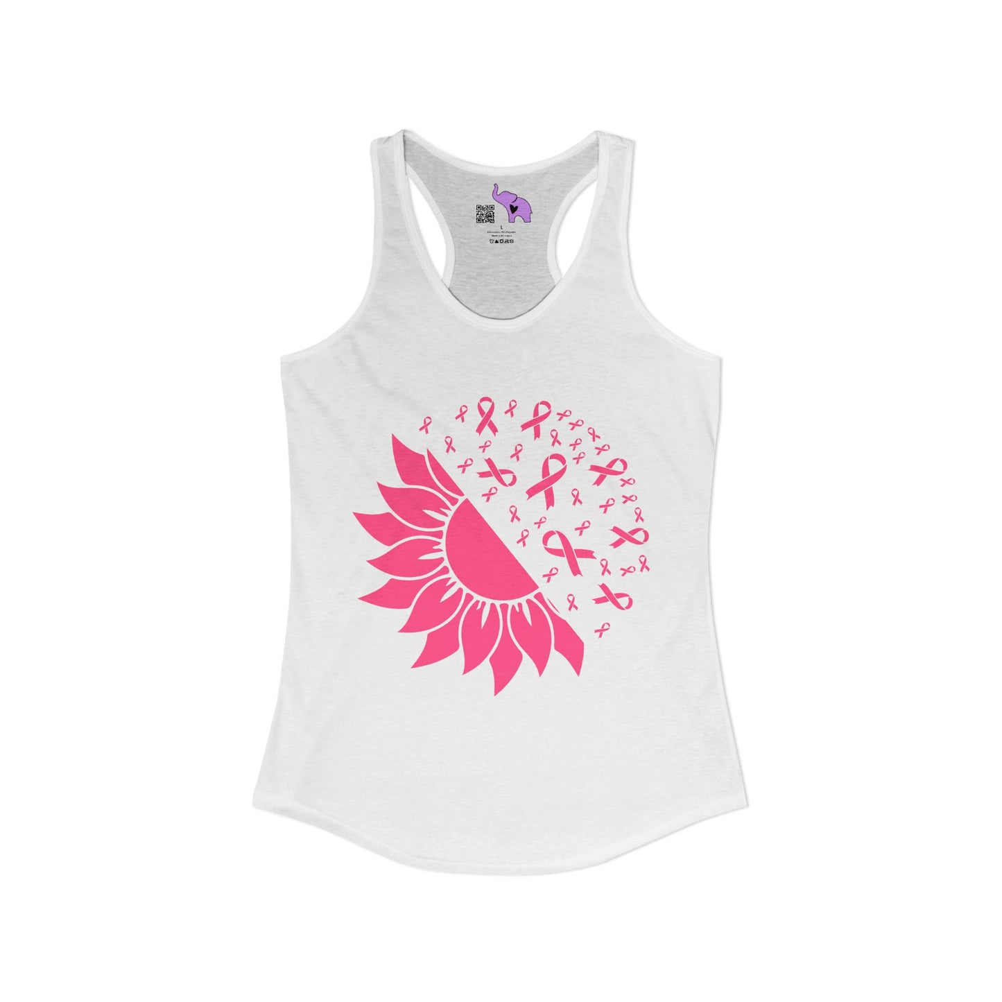 Sunflower & Butterflies Breast Cancer Awareness Women's Ideal Racerback Tank