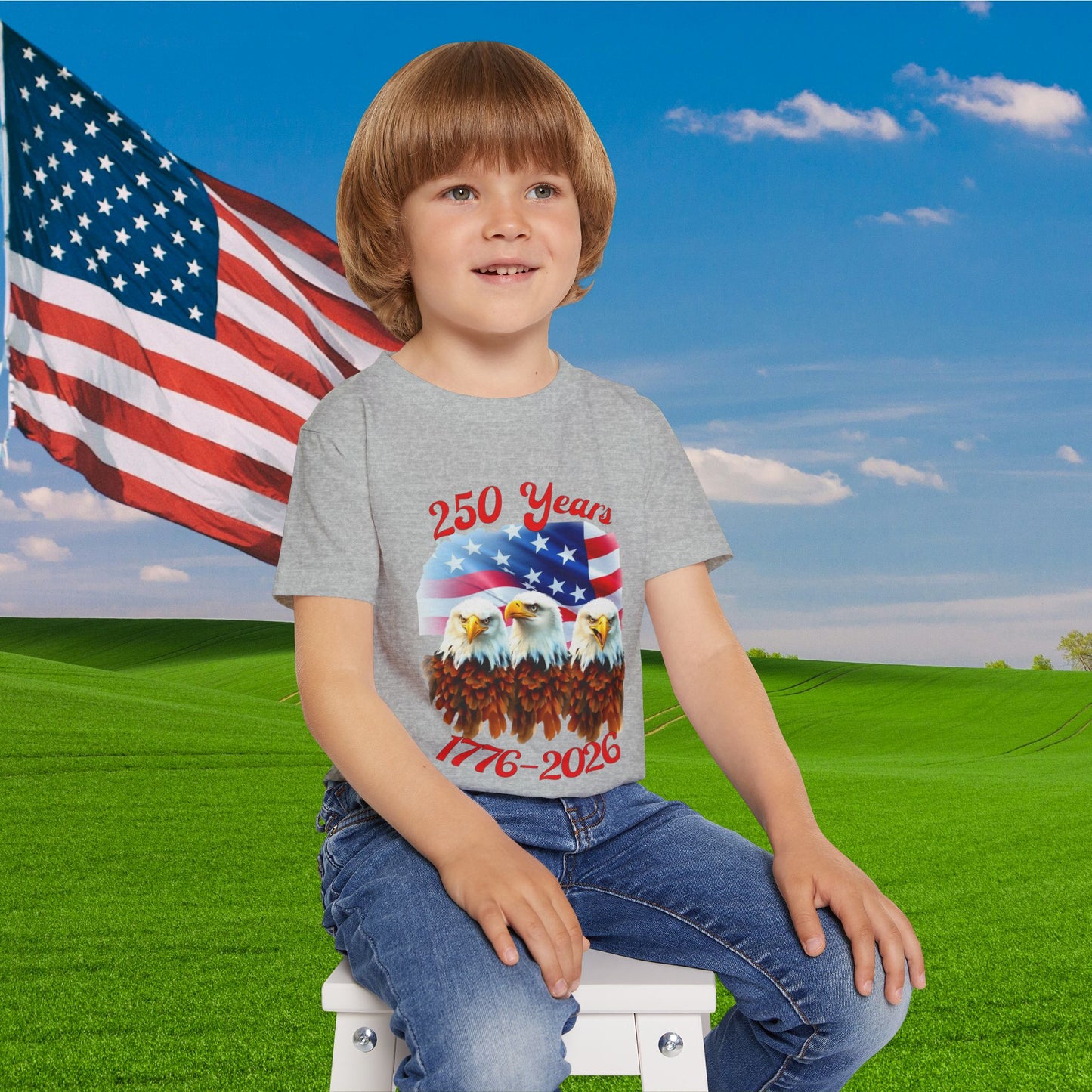 Three Eagles 250 Years 1776-2026 Heavy Cotton™ Toddler T-shirt