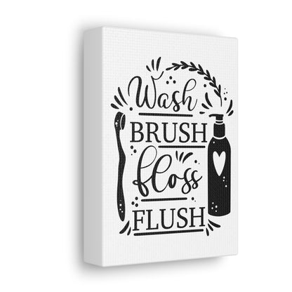 Wash Brush Floss Flush Canvas Vertical Wraps w/o Frame