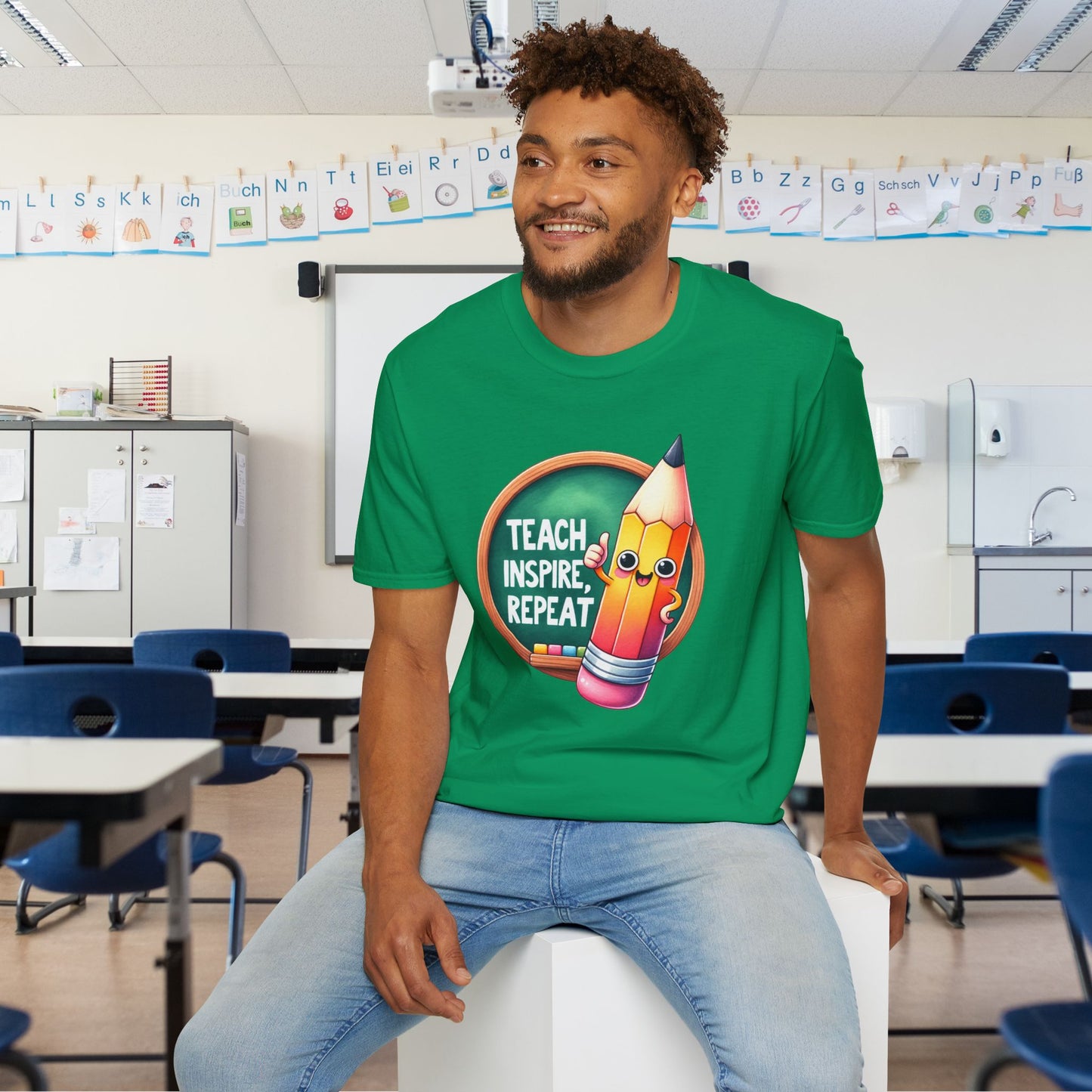 Teach Inspire Repeat Adult T-shirt