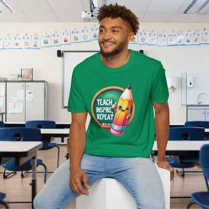 Teach Inspire Repeat Adult T-shirt