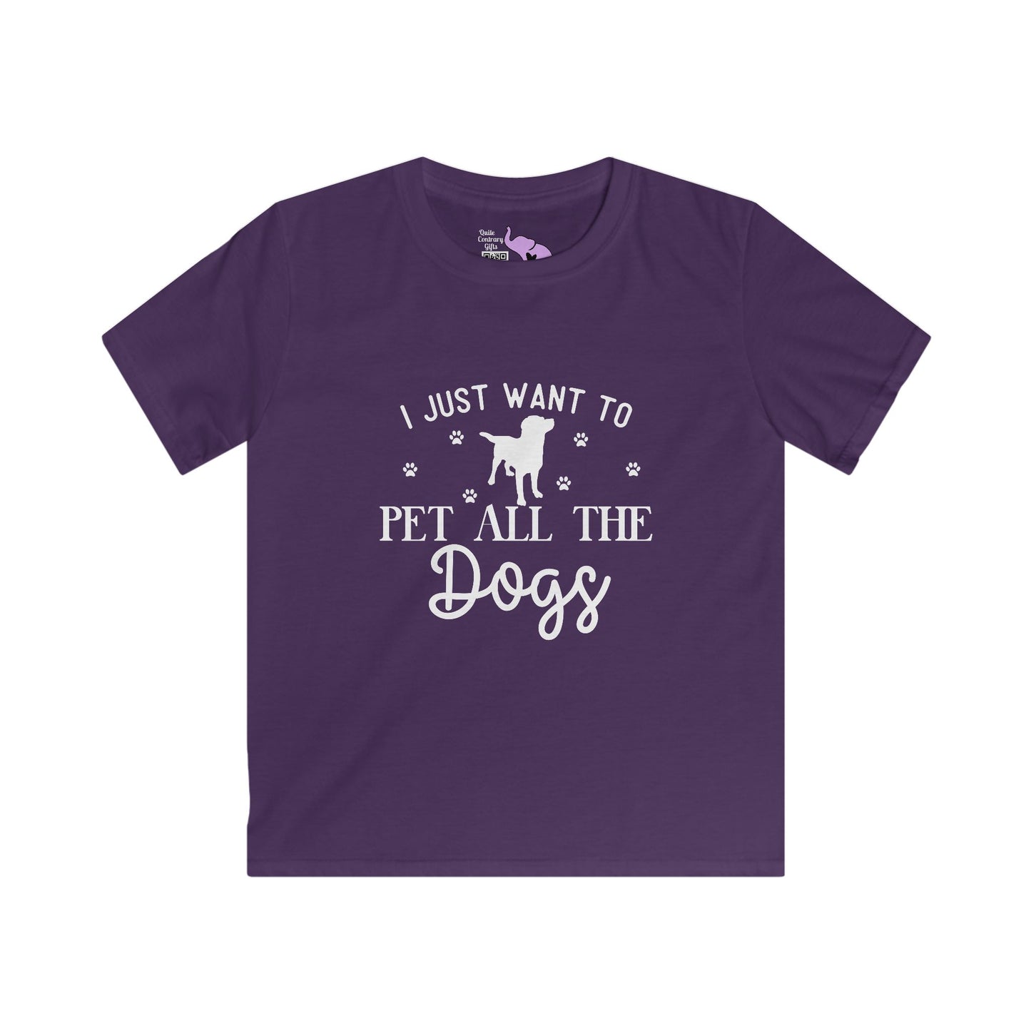 I Just Want To Pet All The Dogs Kids Softstyle Tee