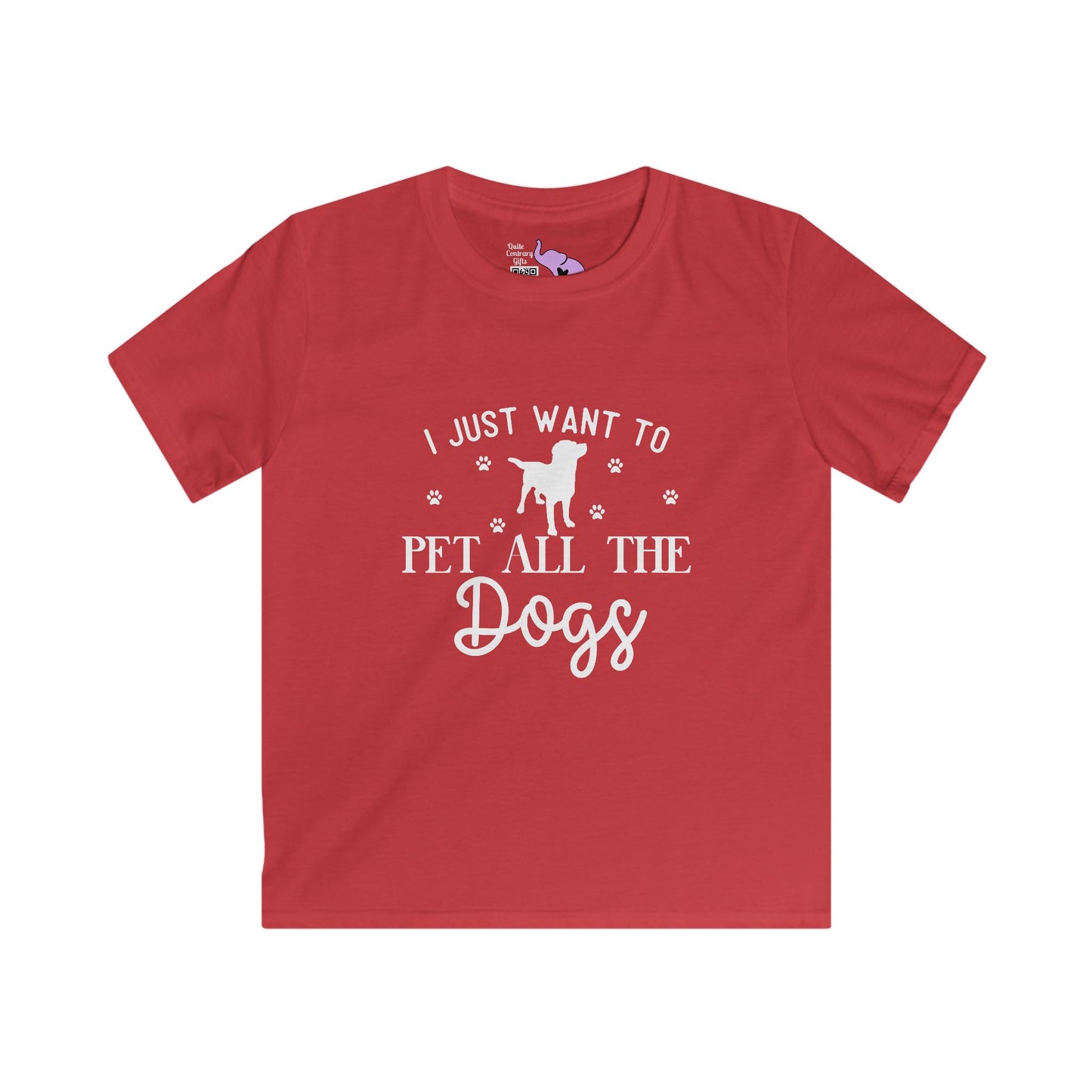 I Just Want To Pet All The Dogs Kids Softstyle Tee