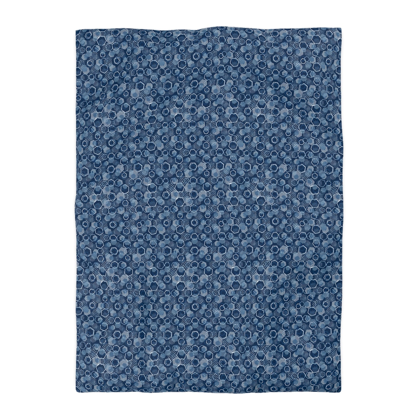 Blue Hexagons Microfiber Duvet Cover