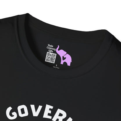 The Government is Lying To Us Skull w/Glasses Over Flag Adult T-shirt