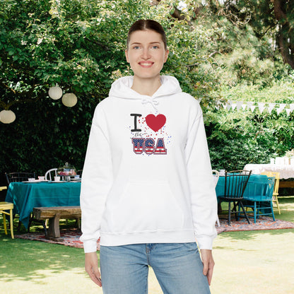 I Love The USA Heavy Blend™ Hooded Sweatshirt