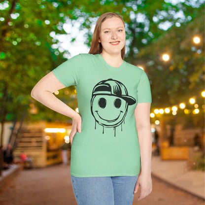 Melty Smiley Face w/Hat Adult T-shirt