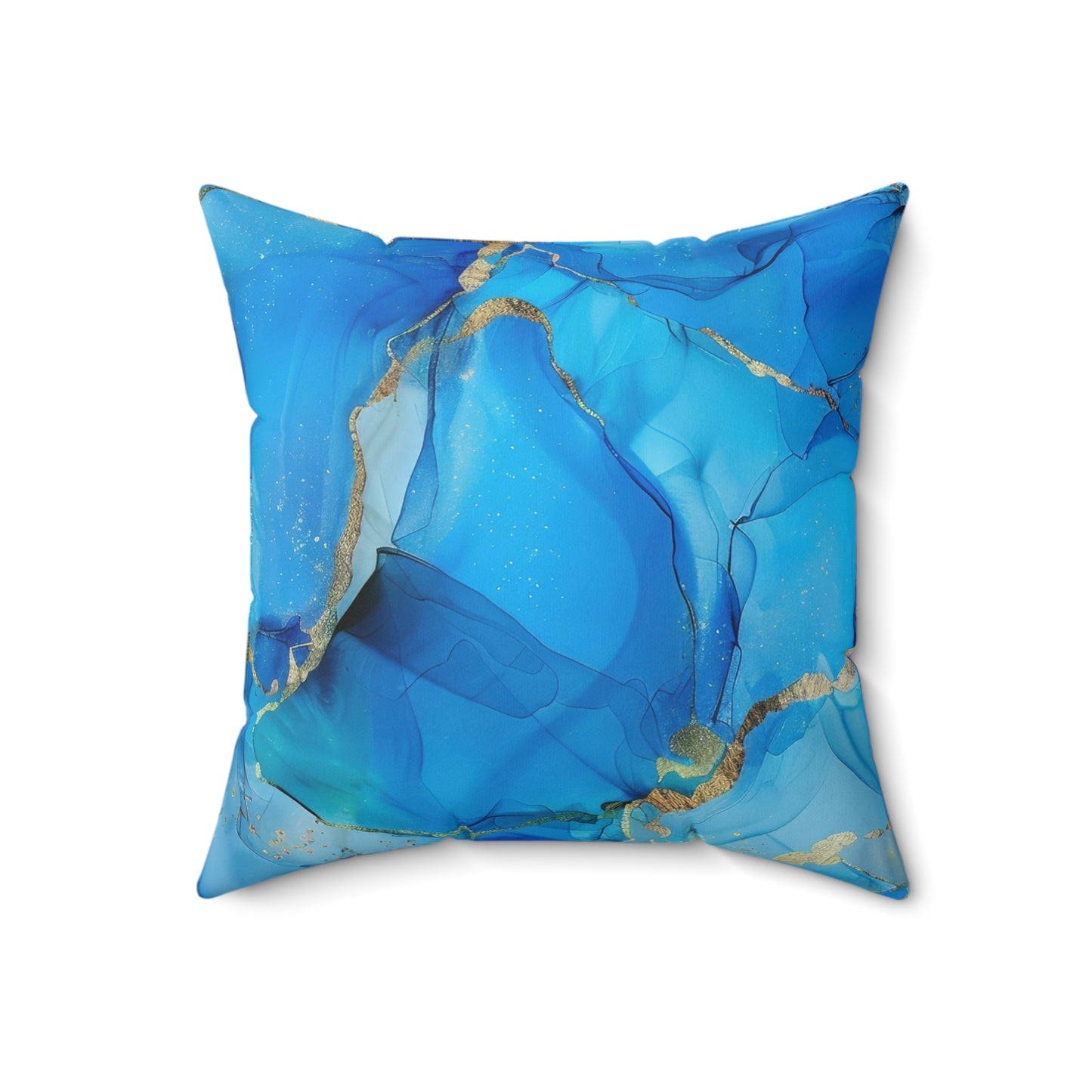 Turquoise Marble Print Throw Pillow