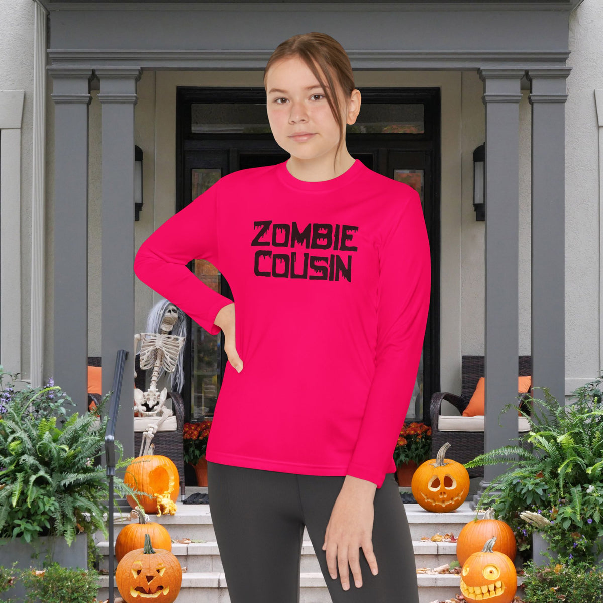 ""Zombie Cousin Youth Long Sleeve Tee