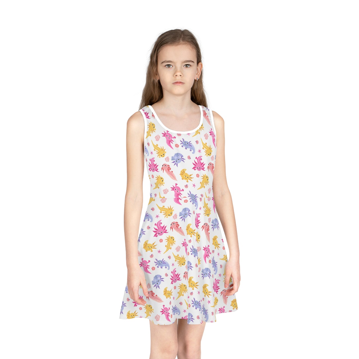 Axolotl Whimsy Girls' Sleeveless Sundress