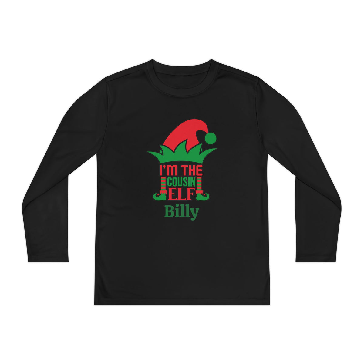 I'm The Cousin Elf Personalized Youth Long Sleeve Tee