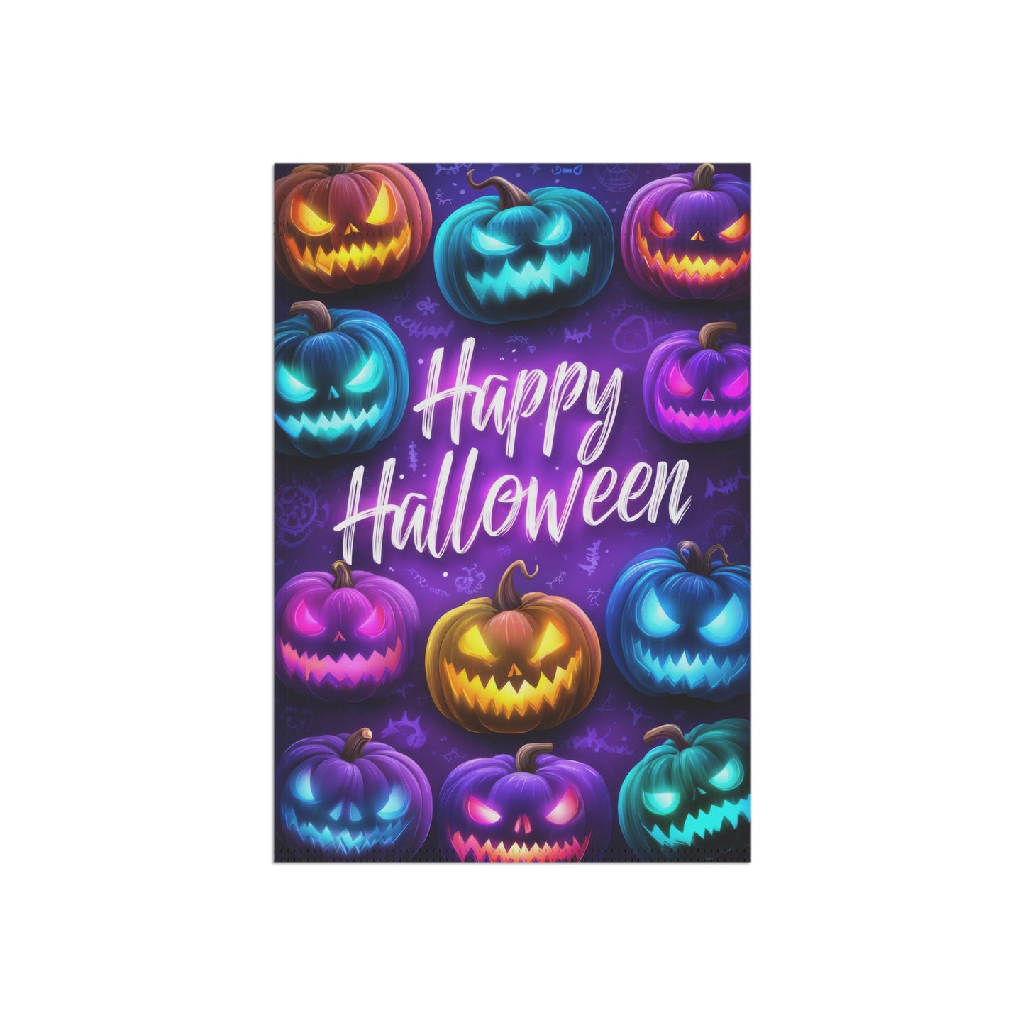 Happy Halloween Purple Garden Banner