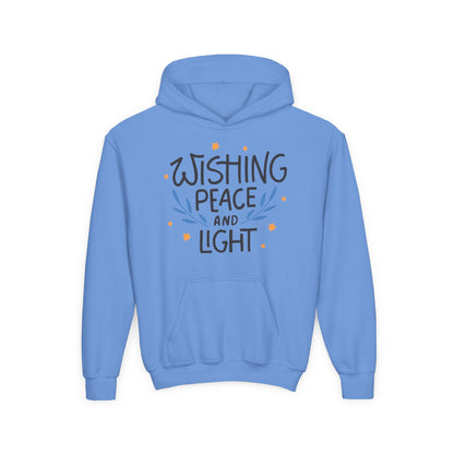 Hanukkah Wishing Peace & Light 3 Youth Hoodie