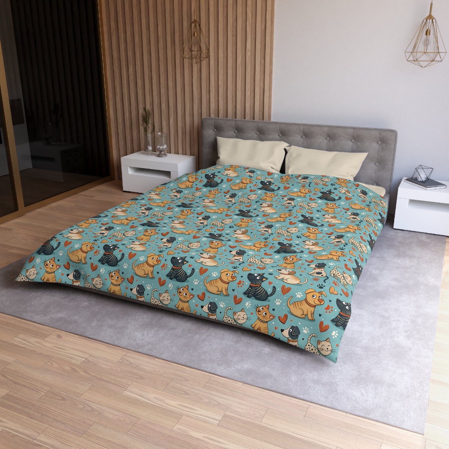 Paws & Whiskers Microfiber Duvet Cover