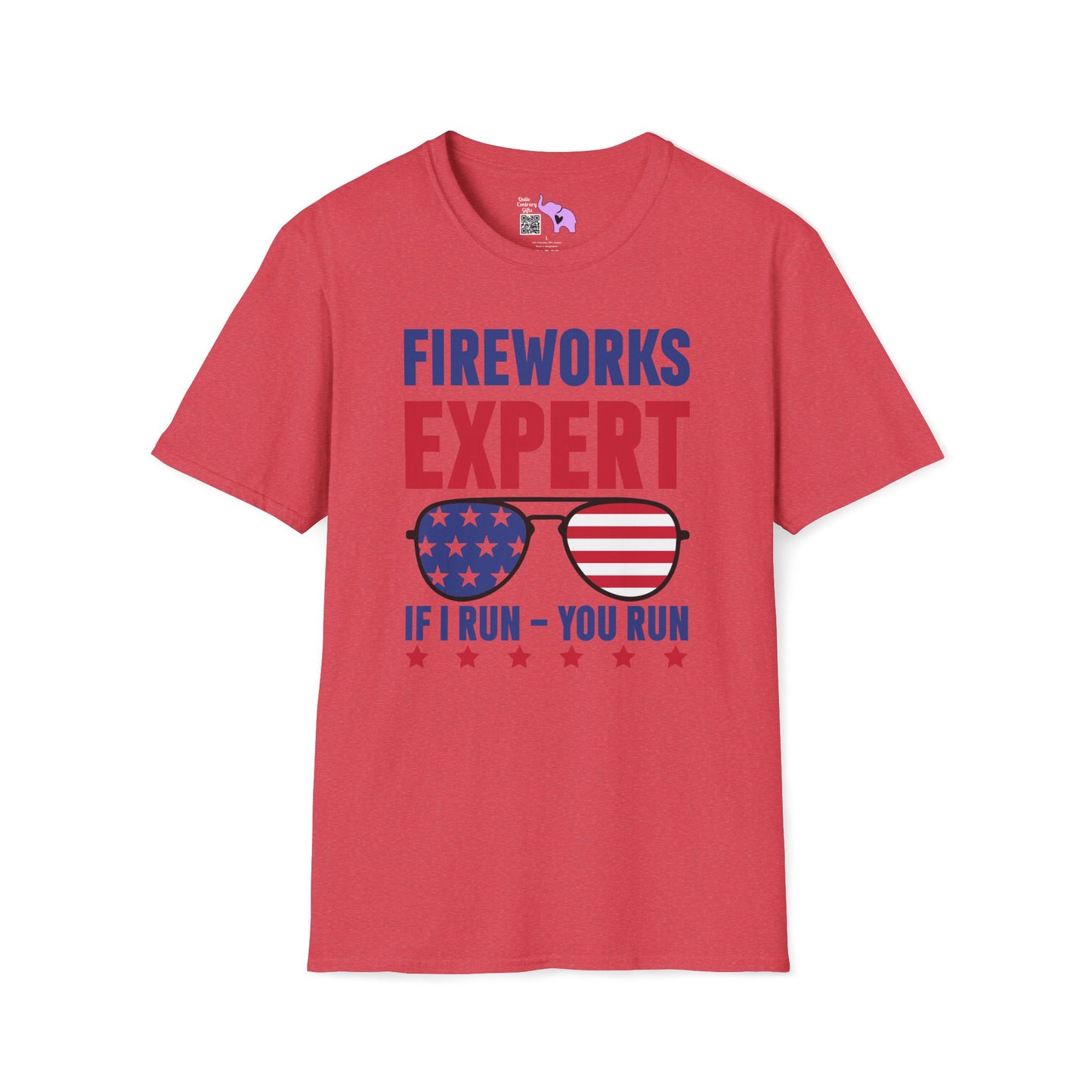 Fireworks Expert If I Run You Run Adult T-shirt
