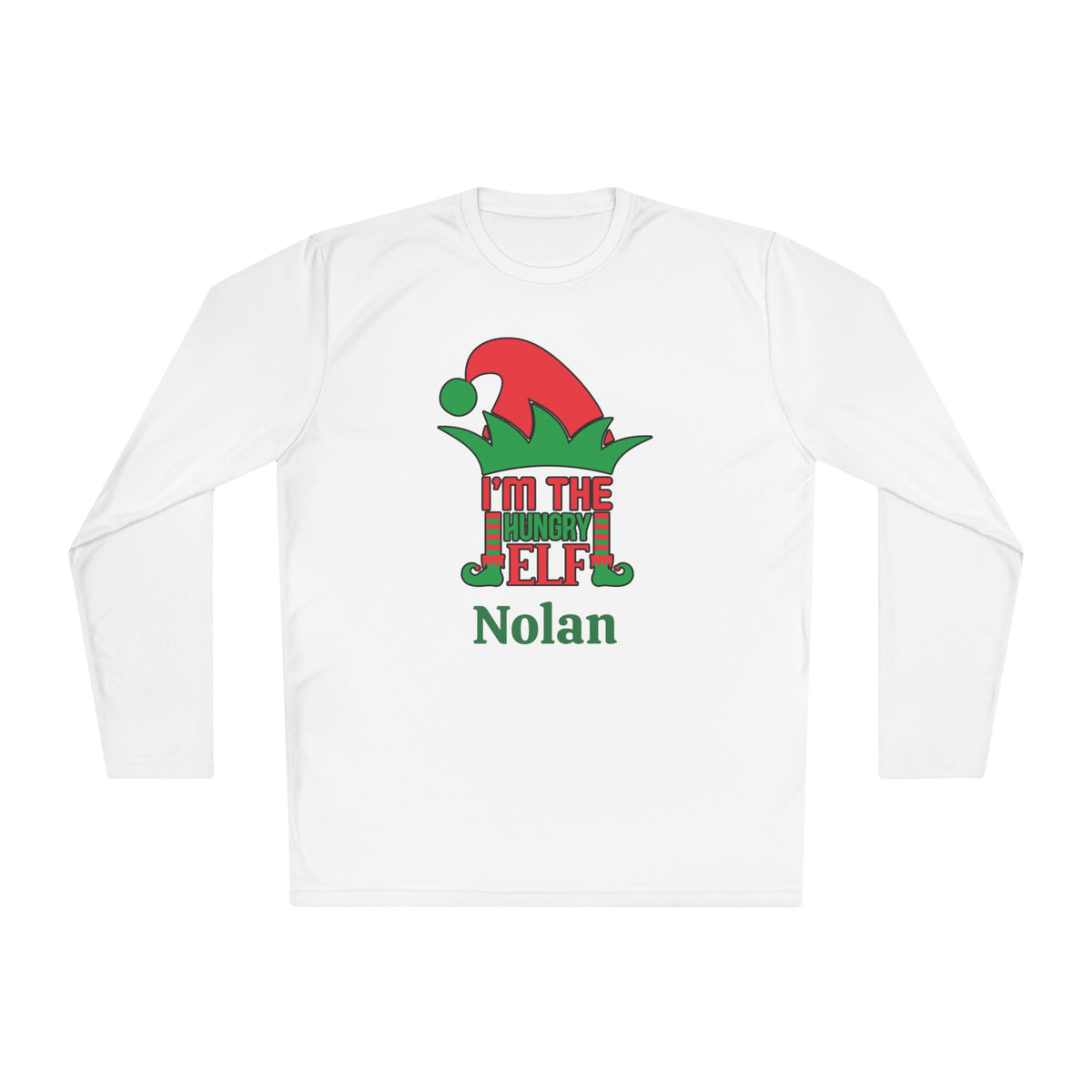 I'm The Hungry Elf Personalized Adult Long Sleeve Tee