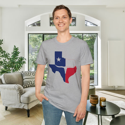 Texas Flag w/Longhorn Adult T-shirt