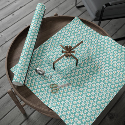 Tealberry Blooms Wrapping Paper