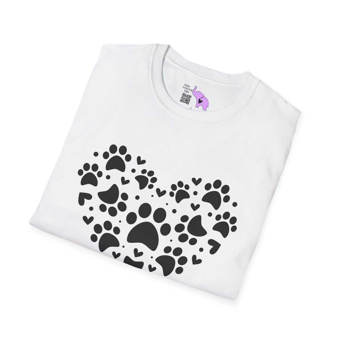 Paw Print Heart Adult T-shirt