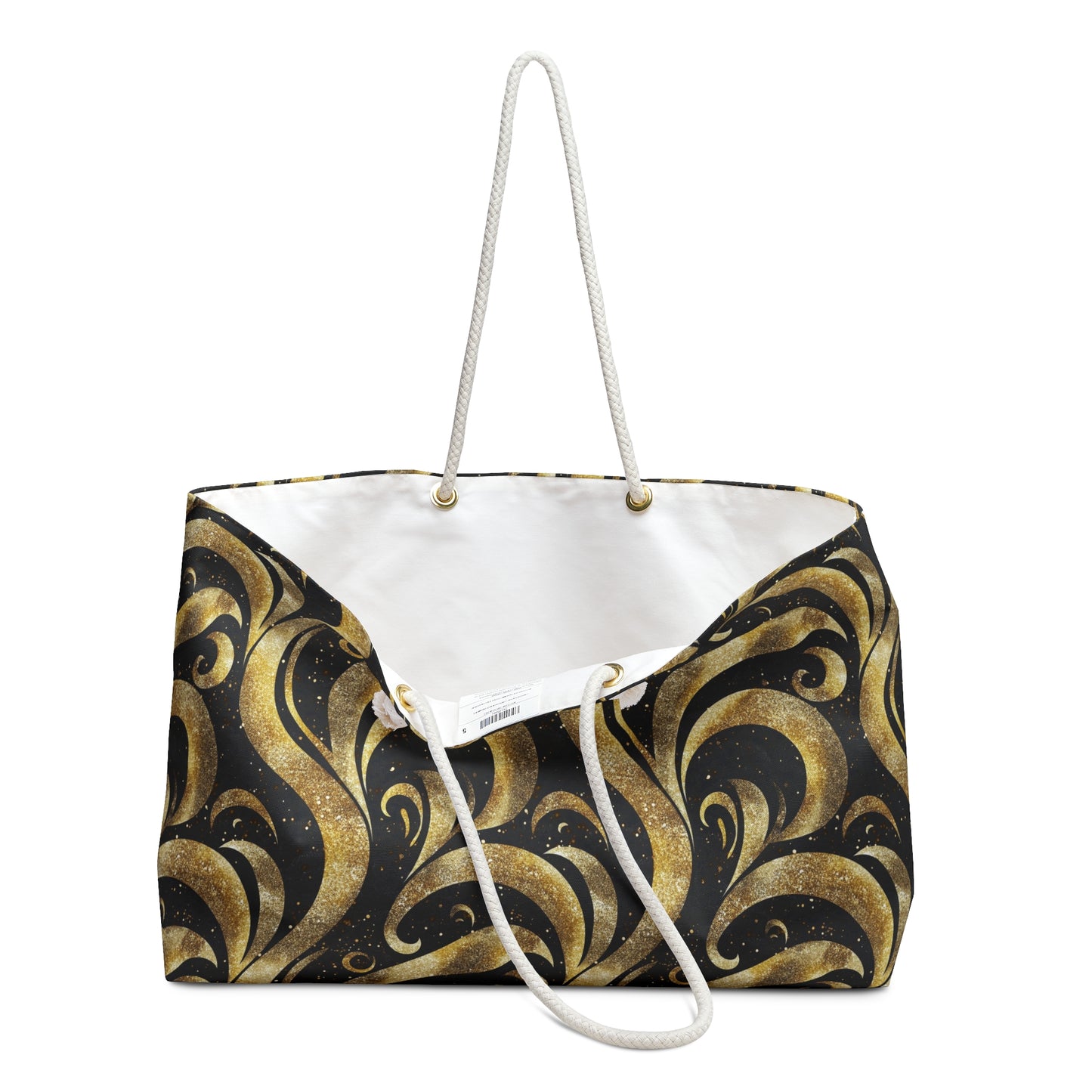 Black & Gold Luxe Swirl Weekender Bag