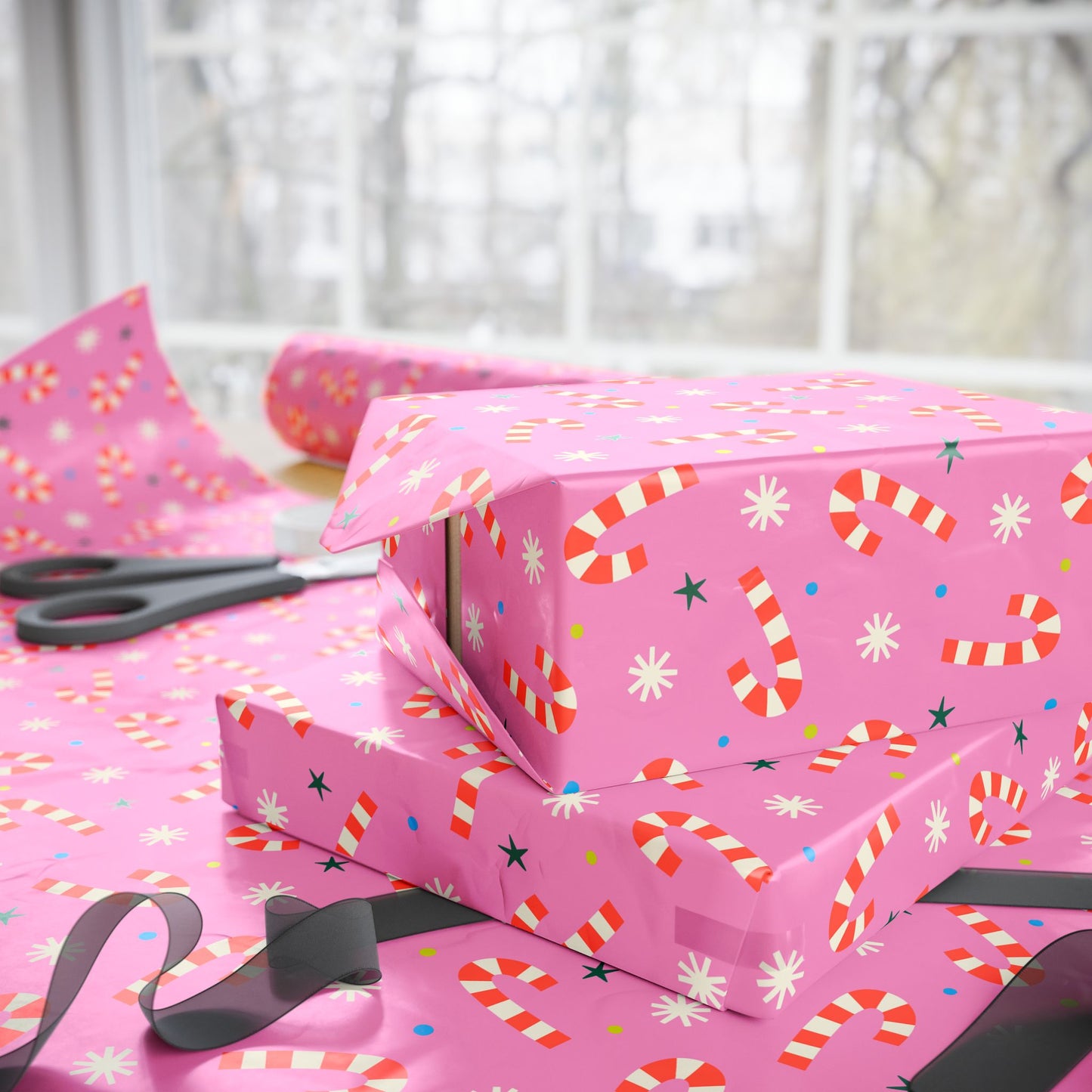 Peppermint Wishes Wrapping Paper
