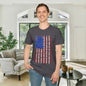 American Flag w/States (Vertical) Adult Tshirt