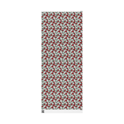 Winter Poinsettia Garden Wrapping Paper