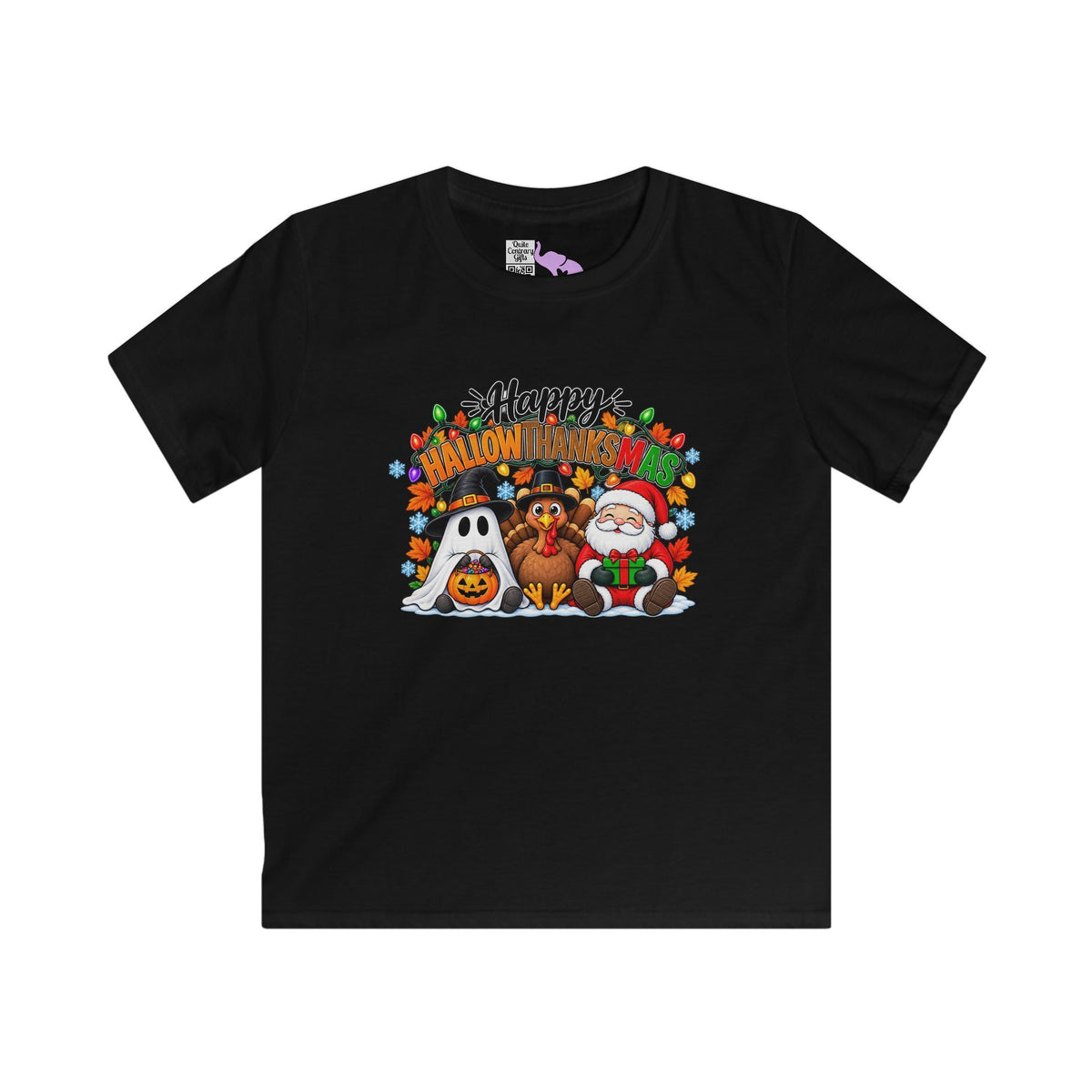 Happy Hallowthanksmas (String Lights) Youth Softstyle Tee