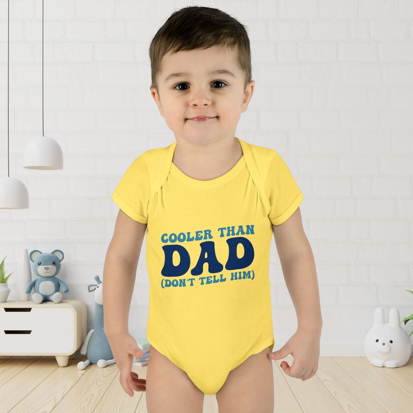 Cooler Than Dad (Don't Tell Him) Infant Baby Rib Bodysuit