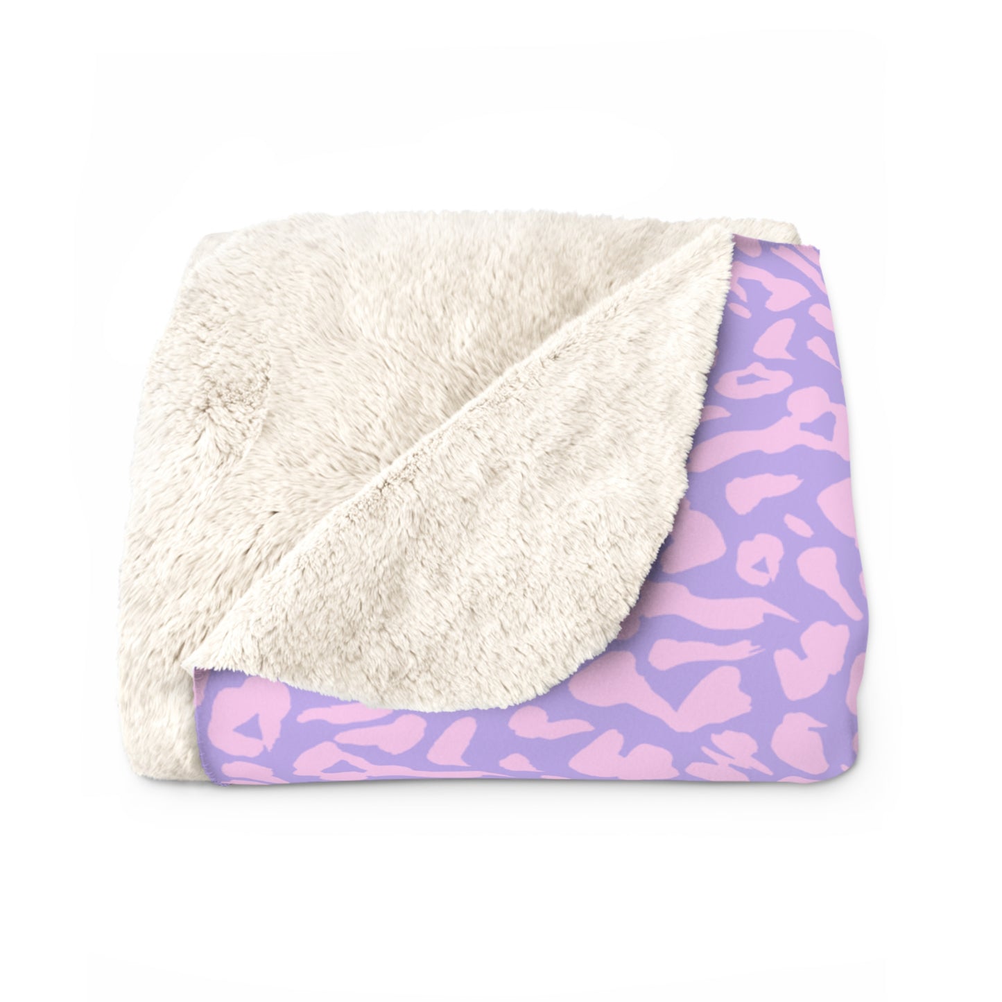 Pink & Purple Cheetah Print Sherpa Fleece Blanket