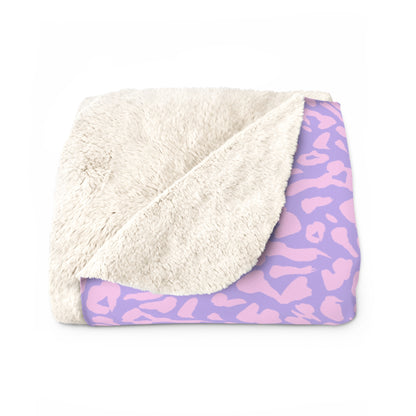 Pink & Purple Cheetah Print Sherpa Fleece Blanket